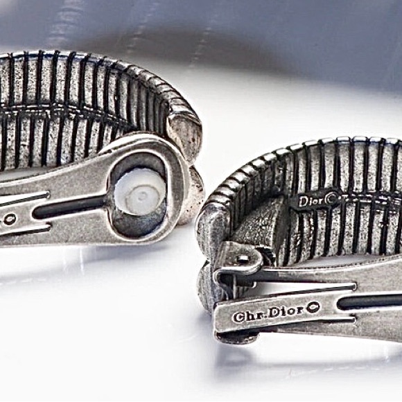 1997 Dior John Galliano Silver-Tone Masai Tubogas Clip-On Earrings *Ultra Rare* - Picture 3 of 5